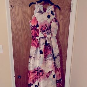 Pink, white, and purple flower decorative dress. Size 16 girls.